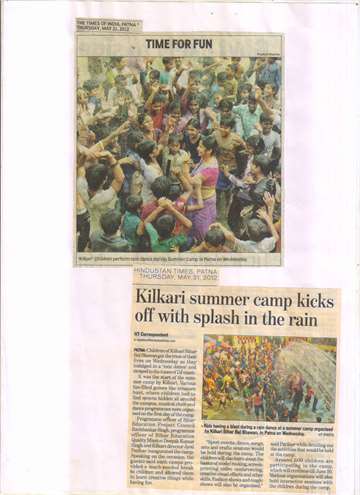 The Times of India Patna 31 may 2012 Kilkari Summer camp rain dance