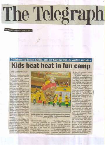 The Telegraph 22 may 2013 inauguration of summer camp in kilkari