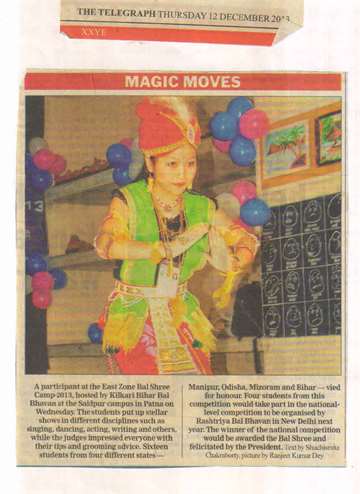 The telegraph a participation bal shree camp 2013 hosted by kilkari