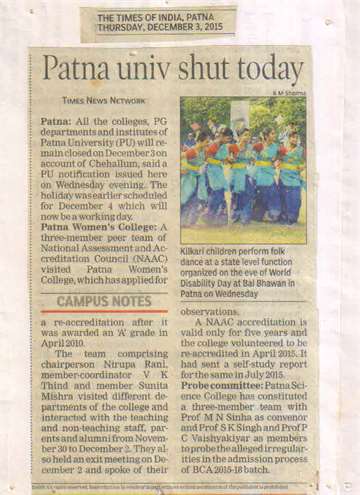 The Time of india 3 dec 2015 children performing folk dance at kilkari bal bhavan in a udaan on world disability day