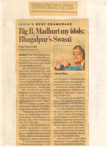 Hindustan 8 march 2016 india beat dramebaaz second round winner swasti other